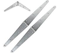 White Hinge 2X Galvanised Zinc Strap Hinges 300mm / 12" (Pair)