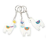 White Hinge 2x Soft PVC Llama Keychains - Alpaca Pendant/Charm Key Ring