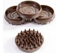 White Hinge 4x Large Spiked | 50mm / 2" | Brown Castor Cups