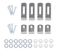 White Hinge 8 Bracket Mirror/Picture Hanging Kit, Includes Fixing Screws, Clips & Washers