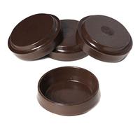 White Hinge 8X Brown Rubber Round Castor Cups 57mm Inner Diameter Non-Slip Floor Protectors for Chair, Sofa, Carpet, Floor
