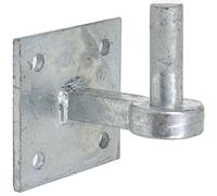 White Hinge Heavy Duty Galvanised 19mm Hook Plate - Farm/Field Gate Square Hanger Pin Hinge