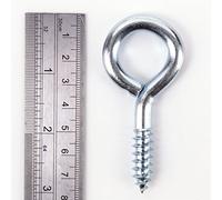 White Hinge Limited 10x Screw In Eyes Large 75mm Heavy Duty BZP Metal