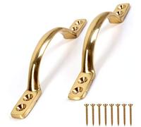 White Hinge Limited 12x Solid Brass 125mm Pull Handles for Furniture or Sash Window Frames Cabinet Drawer Cupboard Knobs