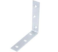 White Hinge Limited 20x Steel Corner Braces 100mm (4") Zinc Flat Wood Right Angle L Shape Cabinet Cupboard Repair Bracket Plates