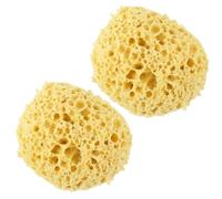 White Hinge Limited 2X Large Soft Honeycomb Bath Sponges - Yellow, Puff, Sea Sponge & Loofah, Natural Fiber, 2 Count