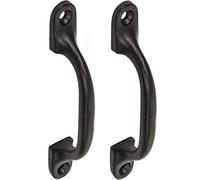 2X Quality Black Cast Iron 4"Pull Handles | Ideal for Kitchen Cabinets, Cupboards & Drawers