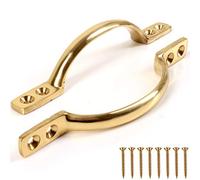 2X Solid Brass 125mm Pull Handles for Furniture or Sash Window Frames Cabinet Drawer Cupboard Knobs