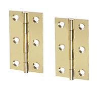 2X Solid Brass Butt Hinges | 63mm/2.5" Ideal for Cupboards/Cabinets/Doors