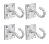 White Hinge Limited 4X 50mm Galvanised Hooks On Plates