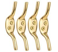 4X Solid Brass 3" Cleat Hooks - Roman Blind/Curtain Tie Backs - Washing Line Tie Downs