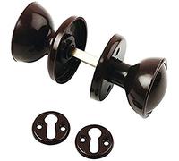 White Hinge Limited Durable 60mm Brown Door Knob Set Ideal for Sheds, Gates & Garages