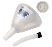 White Hinge Limited Heavy Duty 1.7L Large Funnel With Filter & Flexible Neck - Car Engine Liquid/Petrol