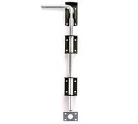 White Hinge Limited Large Garden Gate/Garage Door Drop Bolts - Black Powder Coated Metal, 375mm x 45mm, 2 Holes