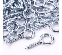 Pack of 50 Metal 55mm Screw Eyes - Heavy Duty Loop/Vine/Hoop/Frame Eye Hooks