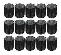 White Hinge Limited Pack of15 Extra Large Self Grip 60mm Hook and Loop Curlers Black and Grey