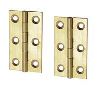 Pair of Solid Brass Butt Hinges - 50mm/2" - Strong Door/Trunk/Box/Chest Hinges