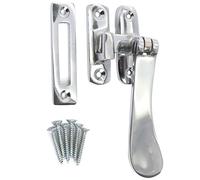White Hinge Limited Polished Chrome Window Hook Mortice Fastener - Victorian Swivel Casement Handle