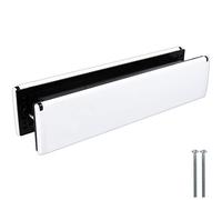 White Hinge Limited Yale 12" White Letterbox Plate Weatherproof Letterbox Plate with Draught Excluder Brush & Sprung Flaps Universal UPVC Front Door Post Box