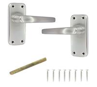 White Hinge Polished Aluminium Stafford Lever Latch Handle Set 100mm
