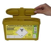 White Hinge Sharpsafe 5 Pack Disposable Medical Syringe and Needle Containers 1L