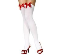 White holdup stockings with red bows by crazy chick