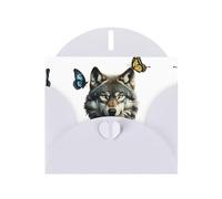 White Holiday greeting check blank card and pearl beautiful blank note block VVXBHGR A brutal wolf Pattern