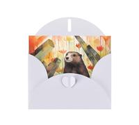 White Holiday greeting check blank card and pearl beautiful blank note block VVXBHGR Abstract Groundhog Pattern