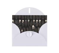 White Holiday greeting check blank card and pearl beautiful blank note block VVXBHGR Artistic abstract skull Pattern