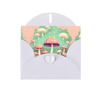 White Holiday greeting check blank card and pearl beautiful blank note block VVXBHGR Dream Mushroom Pattern
