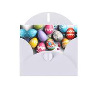 White Holiday greeting check blank card and pearl beautiful blank note block VVXBHGR Easter eggs sprinkled with love Pattern