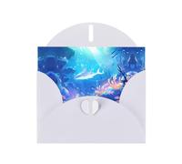 White Holiday greeting check blank card and pearl beautiful blank note block VVXBHGR Fantastic undersea adventure Pattern