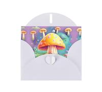 White Holiday greeting check blank card and pearl beautiful blank note block VVXBHGR Fantasy Dream Mushroom Pattern