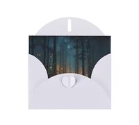 White Holiday greeting check blank card and pearl beautiful blank note block VVXBHGR Fireflies in the Forest Pattern