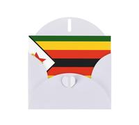 White Holiday greeting check blank card and pearl beautiful blank note block VVXBHGR Flag of Zimbabwe Pattern