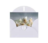 White Holiday greeting check blank card and pearl beautiful blank note block VVXBHGR Frozen Jasmine Pattern