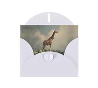 White Holiday greeting check blank card and pearl beautiful blank note block VVXBHGR Giraffe on a lotus leaf Pattern