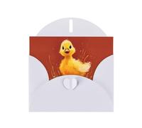 White Holiday greeting check blank card and pearl beautiful blank note block VVXBHGR Happy Little Yellow Duck Pattern