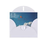 White Holiday greeting check blank card and pearl beautiful blank note block VVXBHGR Kite in the sky Pattern