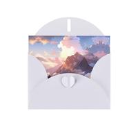 White Holiday greeting check blank card and pearl beautiful blank note block VVXBHGR Mountains in the morning light Pattern