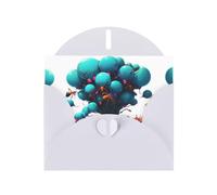 White Holiday greeting check blank card and pearl beautiful blank note block VVXBHGR Neon Ant Colony Pattern