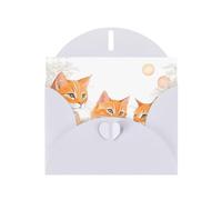 White Holiday greeting check blank card and pearl beautiful blank note block VVXBHGR Orange Cats Pattern