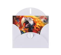 White Holiday greeting check blank card and pearl beautiful blank note block VVXBHGR Screaming Parrot Pattern