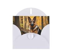 White Holiday greeting check blank card and pearl beautiful blank note block VVXBHGR Smart shepherd dog Pattern