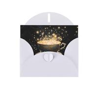 White Holiday greeting check blank card and pearl beautiful blank note block VVXBHGR Stars in a teacup Pattern