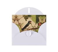 White Holiday greeting check blank card and pearl beautiful blank note block VVXBHGR Swallow on the vine Pattern