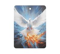 White Holy Spirit Dove Car Air Freshener Decorative Hanging Aromatherapy Tablets for Car Trucks Square
