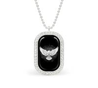White Holy Spirit Dove Custom Photo Necklace Personalized Picture Pendant Memory Jewelry for Women