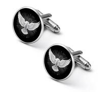 White Holy Spirit Dove Cute Shirt Cufflinks for Men Long Sleeve Suit Metal Cuff Links Jewelry Accessories