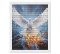 White Holy Spirit Dove Diamond Painting Kits for Adults Full Round Dril Diamond Art for Home Wall Decor 16"x20"